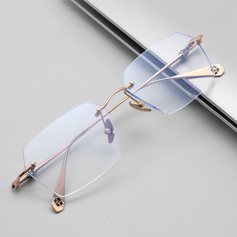 Gothic Oversized Polygonal Rimless Glasses CH5806Y