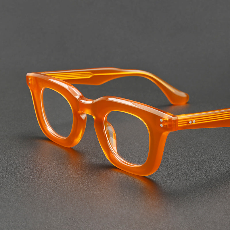 Thick Rimmed Keyhole Bridge Wellington Acetate Glasses EM23124