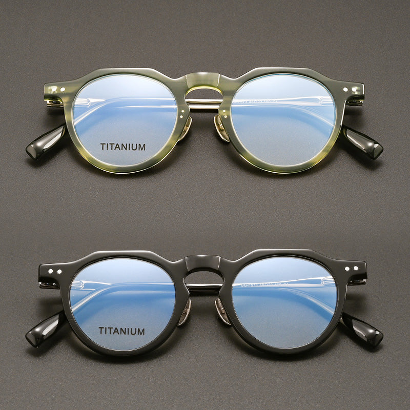 Crown Panto Acetate Full Rim Prescription Glasses Spectacles Frames F573