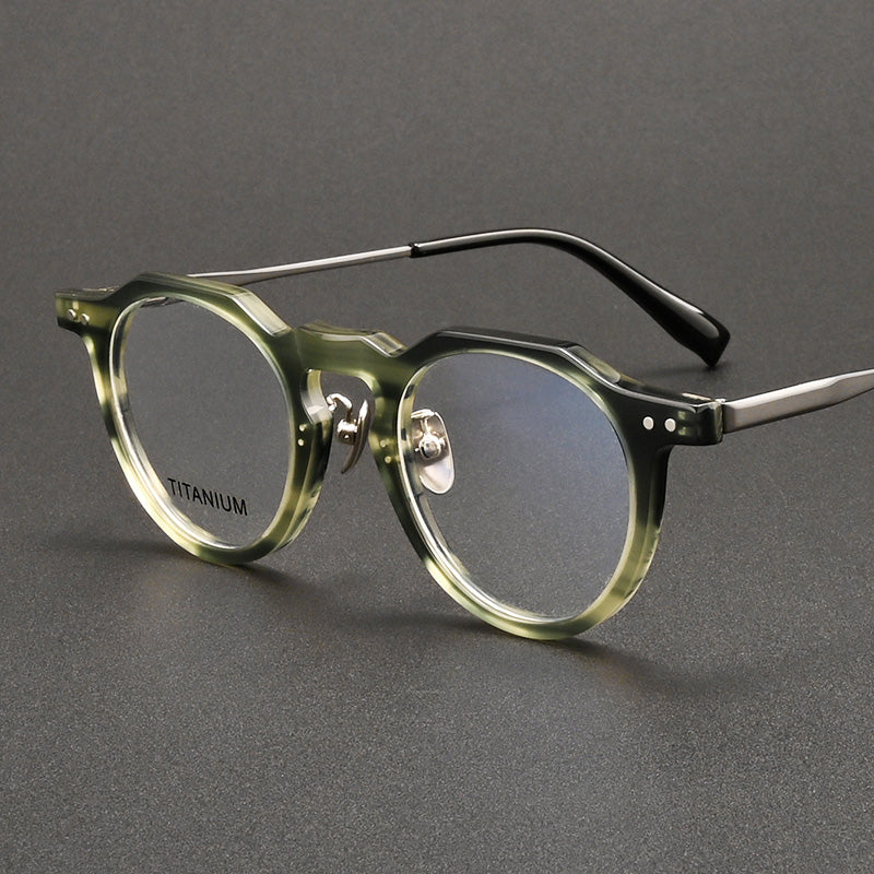 Crown Panto Acetate Full Rim Prescription Glasses Spectacles Frames F573