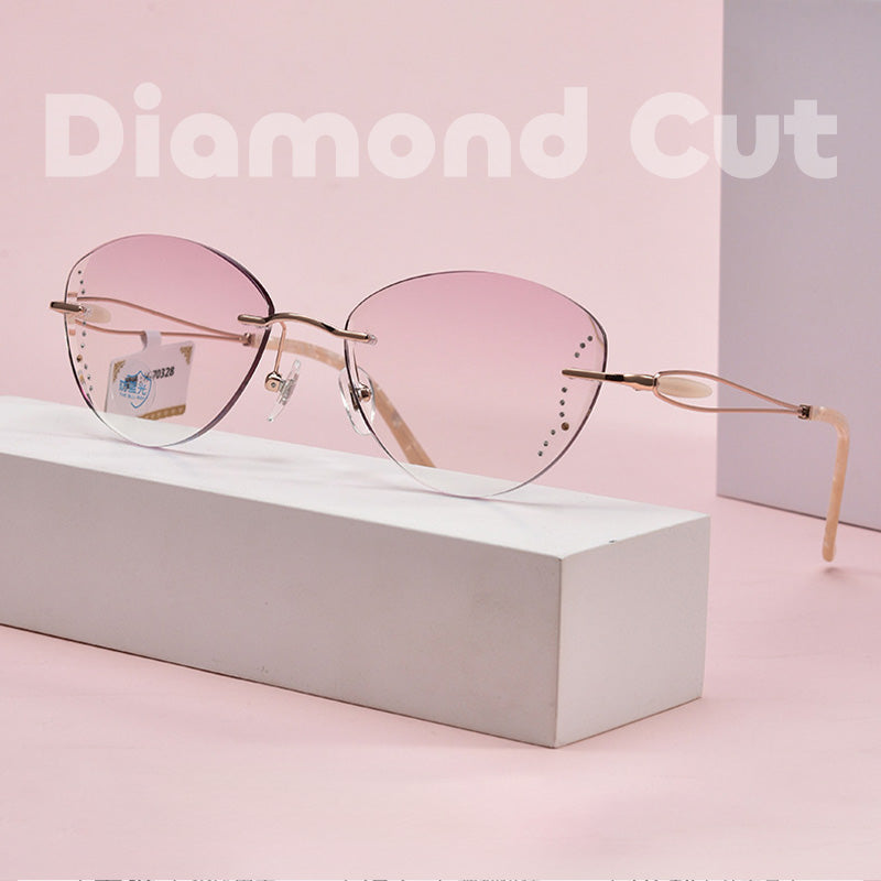 Diamond Cut | Crystal Inlays | Glitter Dust Accent Rimless Glasses H-70328 H-8710 HM-5890 HM-025C9