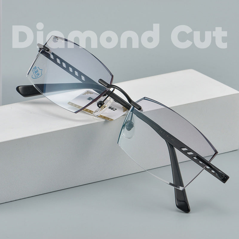 Diamond Cut Men Rimless Glasses H-78572 H-78662 H-90026 H-90232