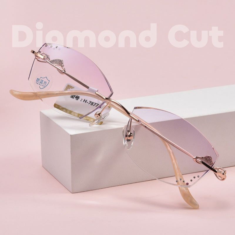 Diamond Cut | Crystal Inlays Rimless Glasses H-78774 H-78555 H-78335 H-78328