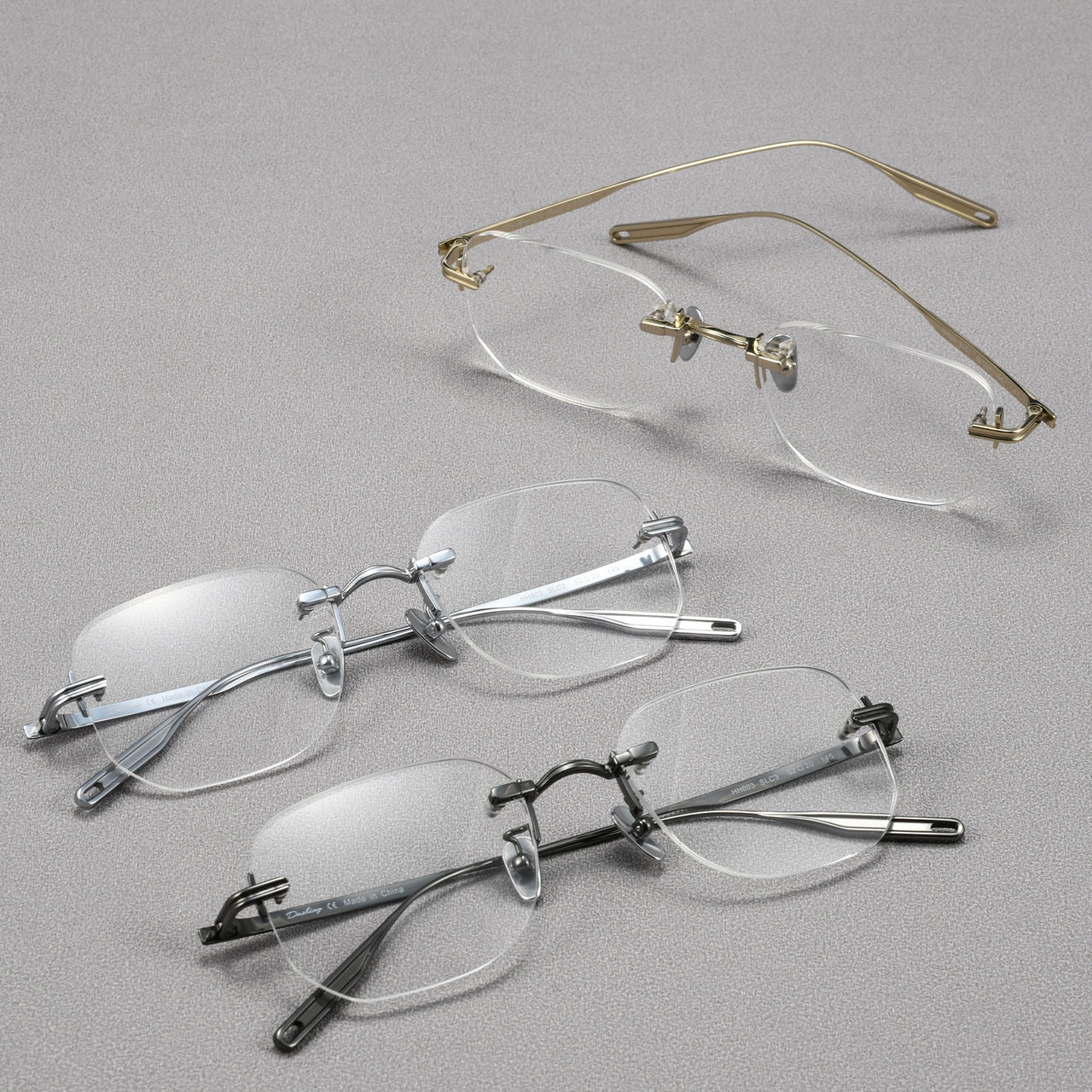 Unisex Titanium Rimless Glasses - Various Lens Shapes Available H603H