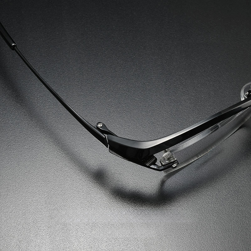 Titanium Exoskeleton Eyewear Cyberpunk Mechanical Rimless Glasses HM2252T