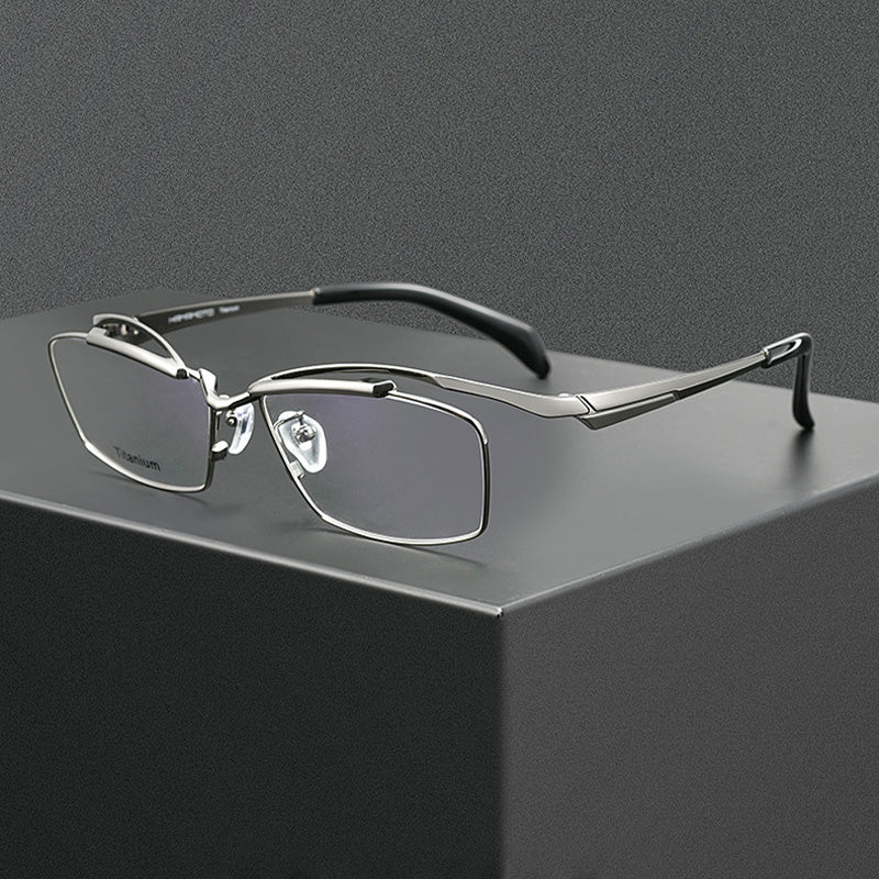 Cyberpunk Suspended Brow Titanium Eyewear Tactical Full Rim Spectacles HM2310T