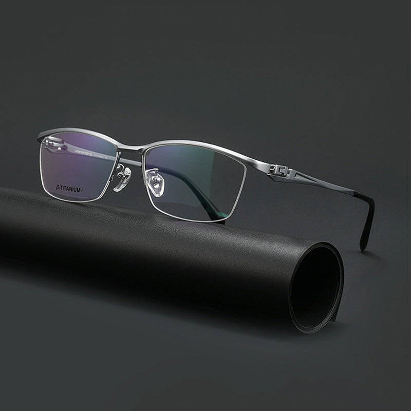Fluid Chassis Titanium Eyewear Executive Half Rim Spectacles HM2339T