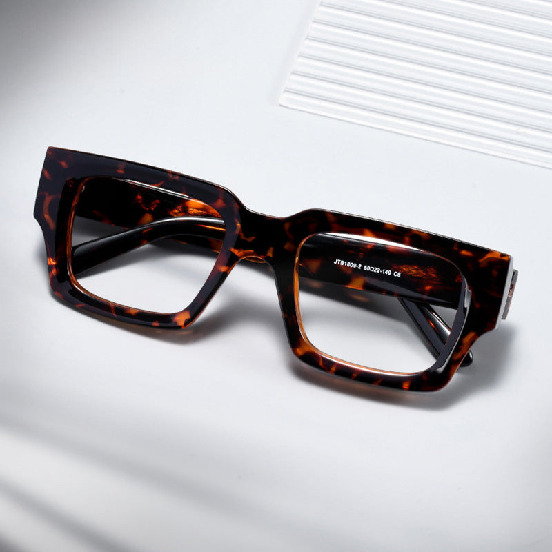 Heavy Chunky Acetate Square Glasses JTB1809-2E