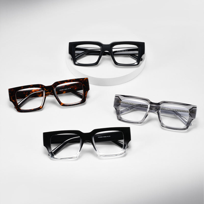 Heavy Chunky Acetate Square Glasses JTB1809-2E