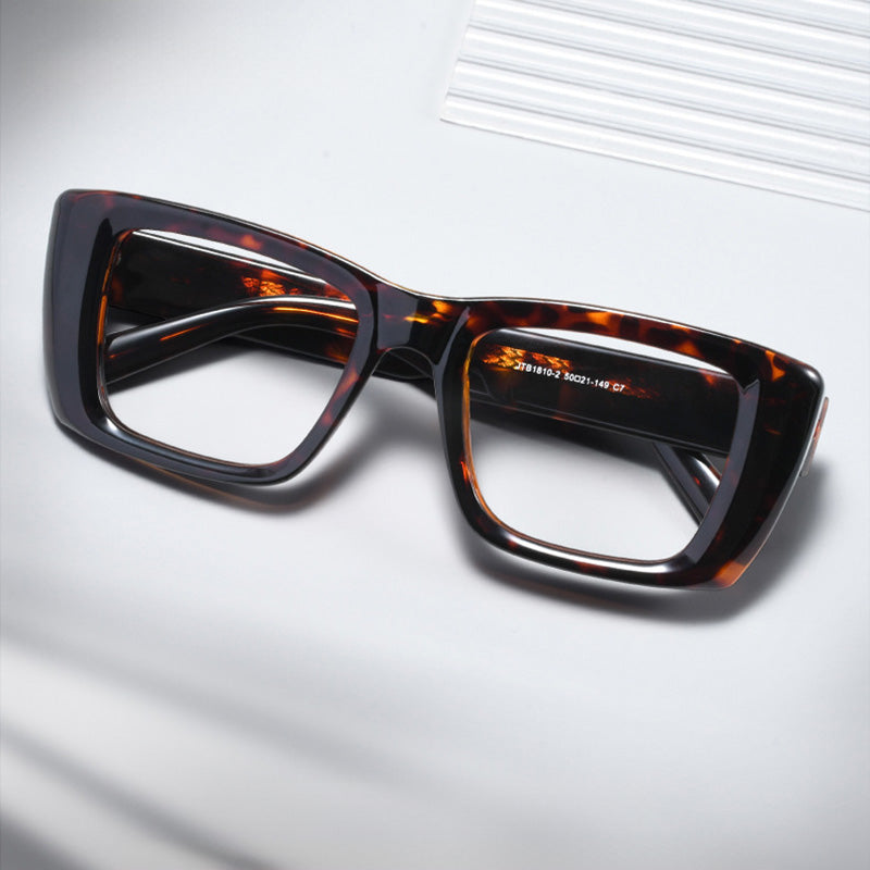 Heavy Chunky Acetate Square Glasses JTB1810-2E