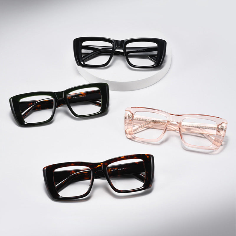 Heavy Chunky Acetate Square Glasses JTB1810-2E