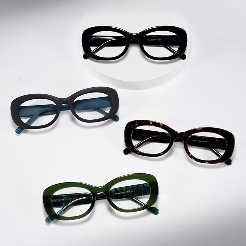Y2K Aesthetic Tortoise Chunky Oval Acetate Glasses JTB1823E
