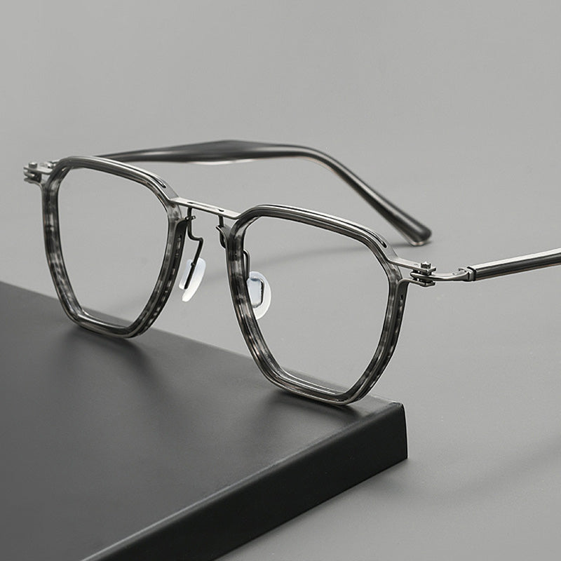 Geometric Acetate Metal Oversized Prescription Frames M-5867