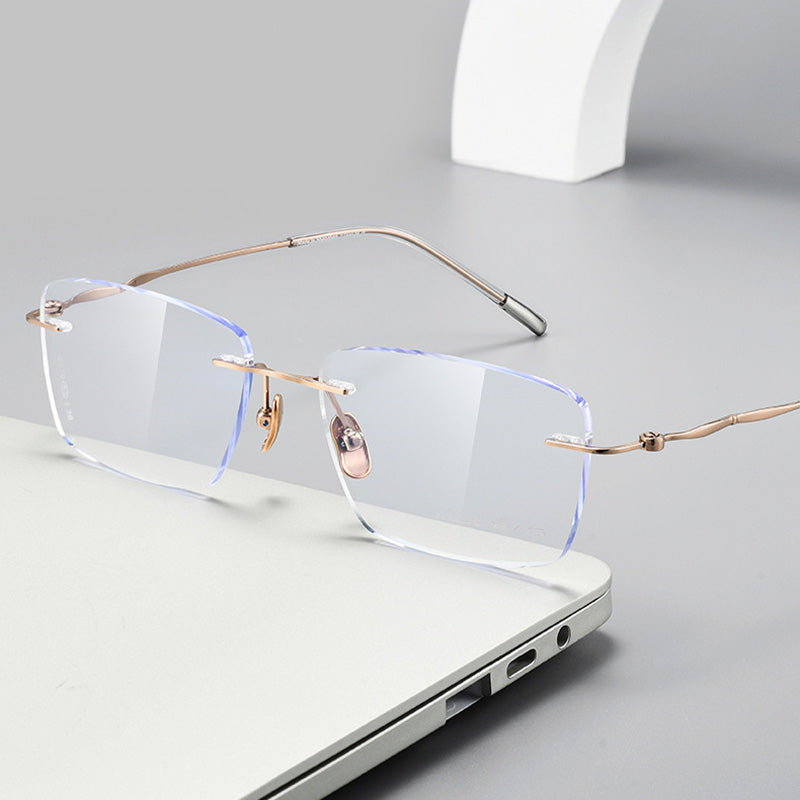 Ultra-Lightweight Minimalist Rimless Glasses M8179S