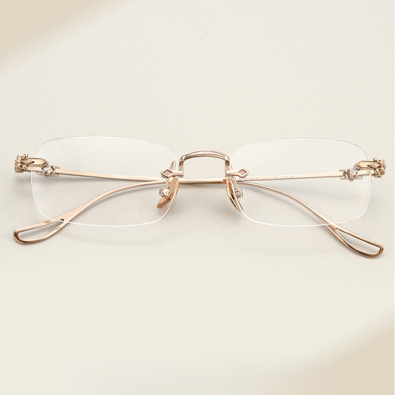 Gothic 3D Sculpted Rimless Eyeglasses TB8808-1