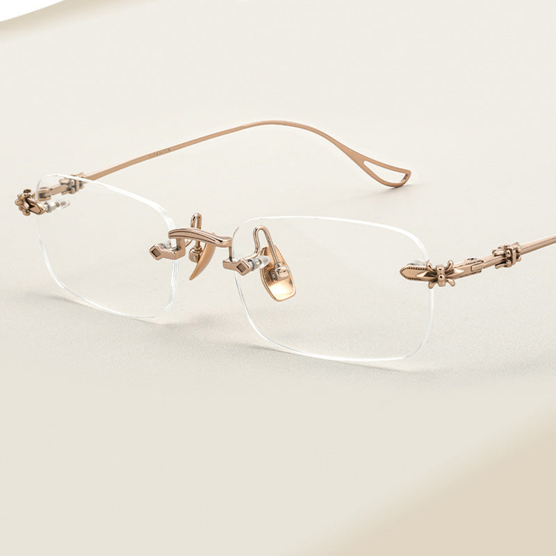 Gothic 3D Sculpted Rimless Eyeglasses TB8808-1