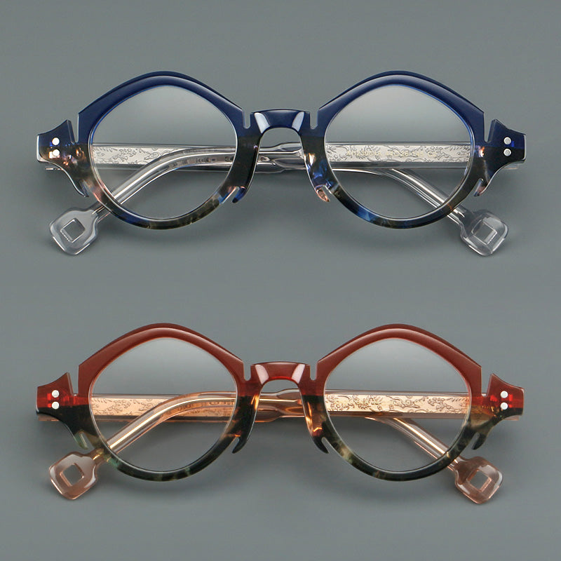 Engraved Wire Core Temples French Intellectual Retro Glasses XH23064A