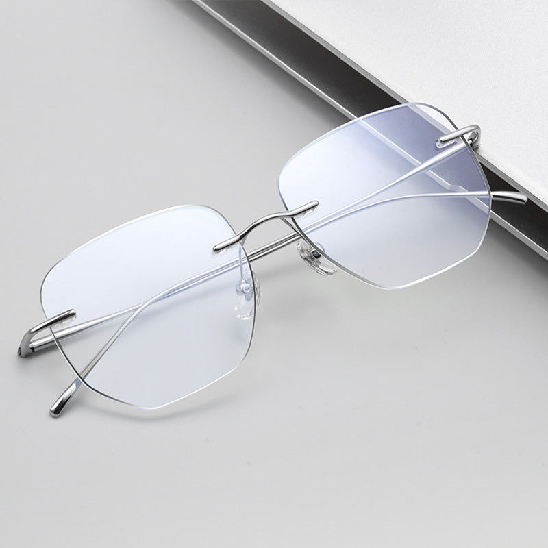 Minimalist Geometric Rimless Glasses Y8925-F