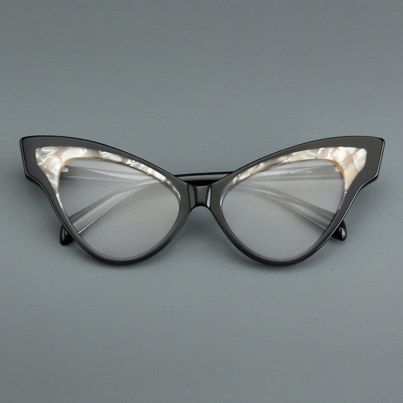 Sharp Cat Eye Acetate Full Rim Prescription Glasses Spectacles Frames 21115