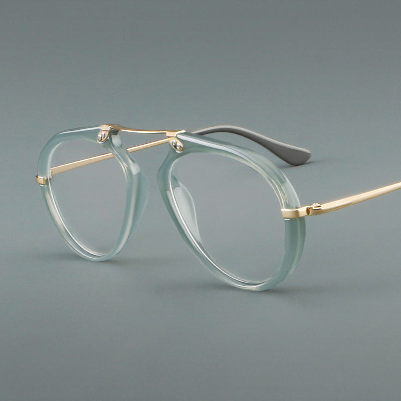 Transparent Aviator Acetate Glasses Prescription Eyewear Frames LK0473