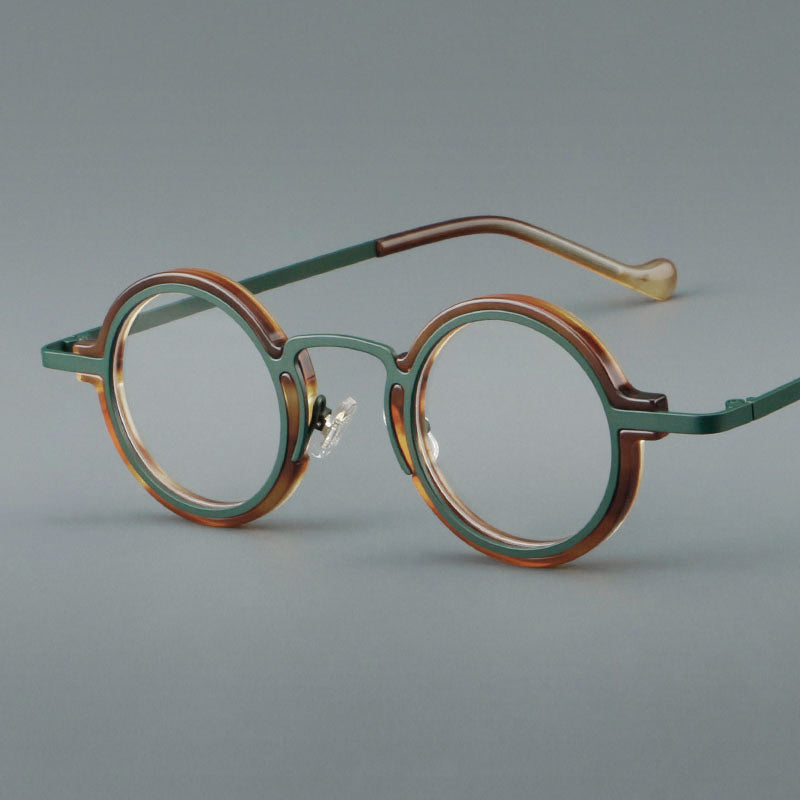 Round Acetate Metal Prescription Glasses Spectacles Frames V17