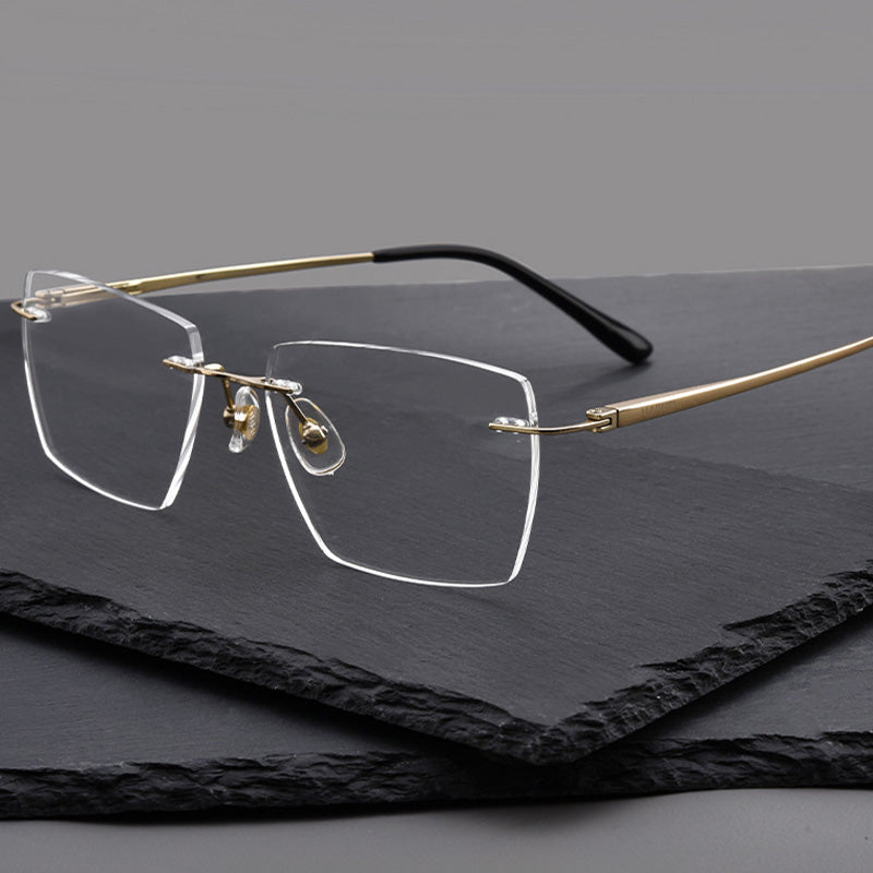Rectangle Angular Optical Rimless Glasses BD6010Z