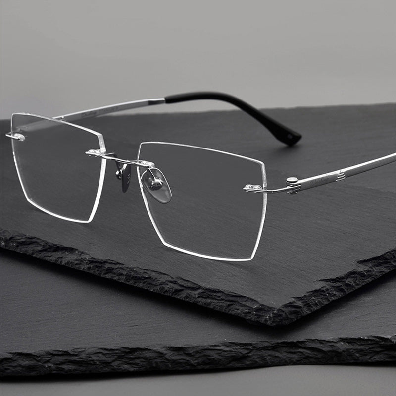 Rectangle Angular Optical Rimless Glasses BD6027Z