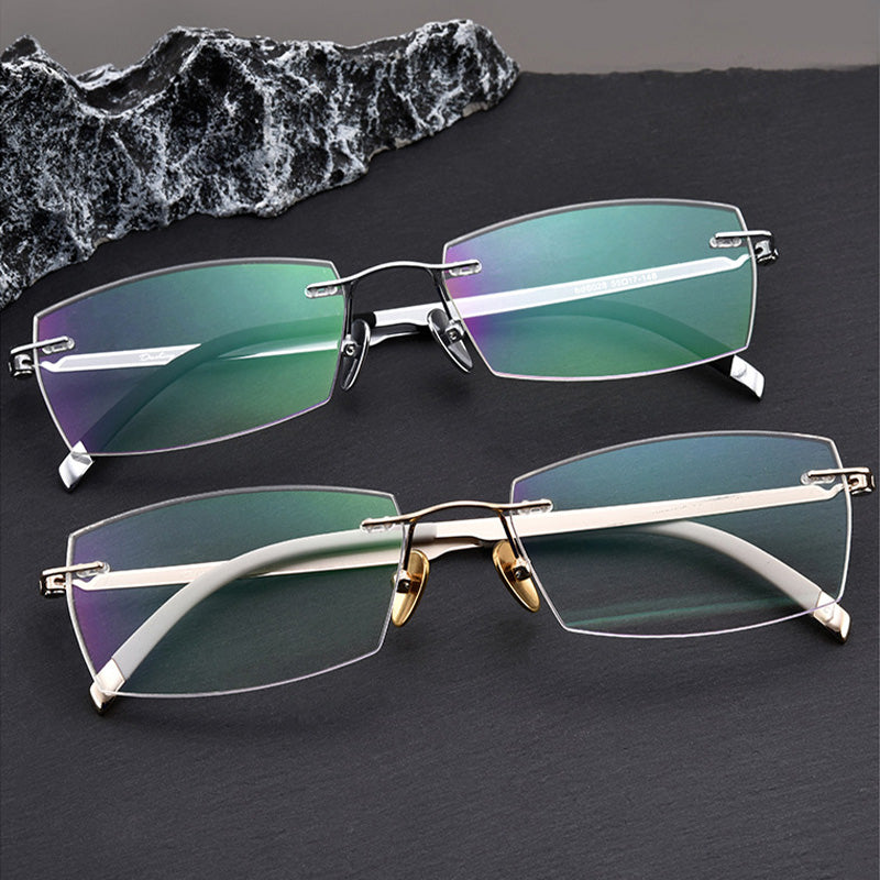 Rectangle Angular Optical Rimless Glasses BD6028Z