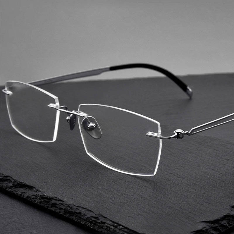 Rectangle Angular Optical Rimless Glasses BD6028Z