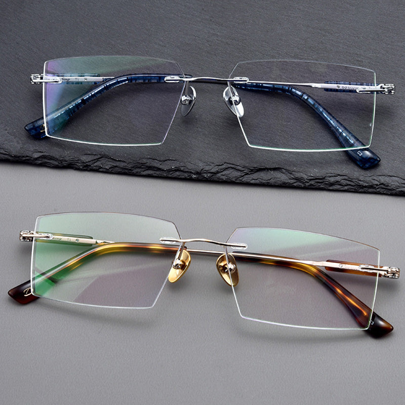 Geometric Angular Optical Rimless Glasses BD6029Z